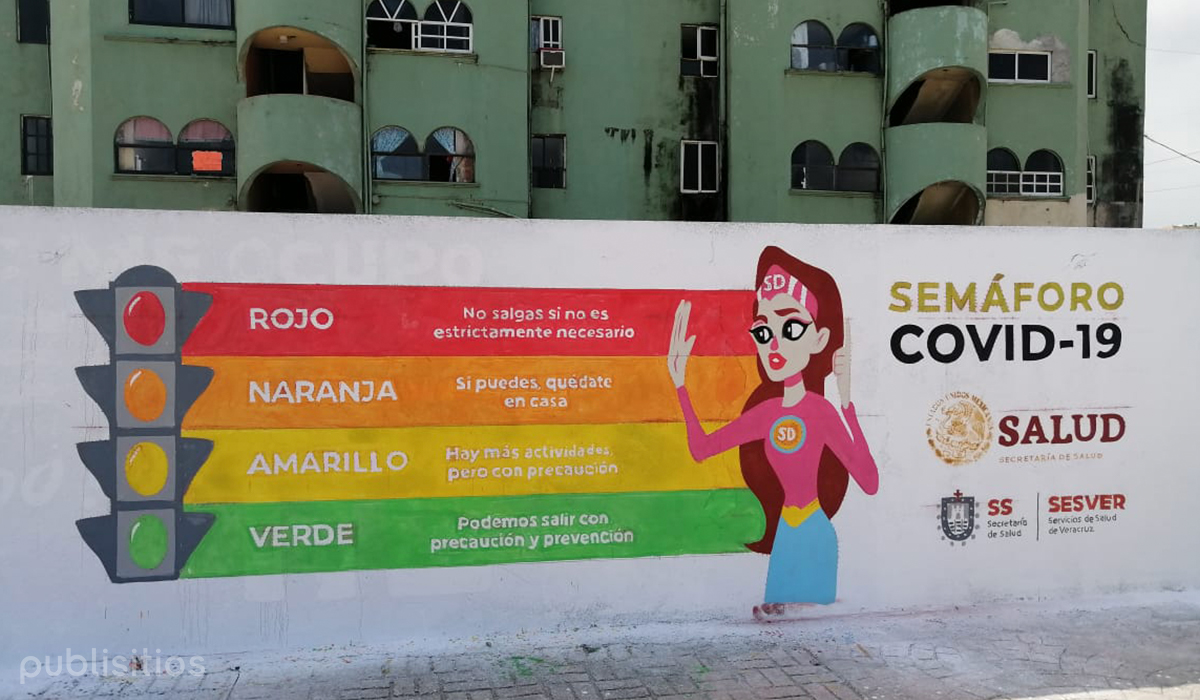 Semáforo COVID-19, Barda Publicitaria de la Seretaría de Salud de Veracruz