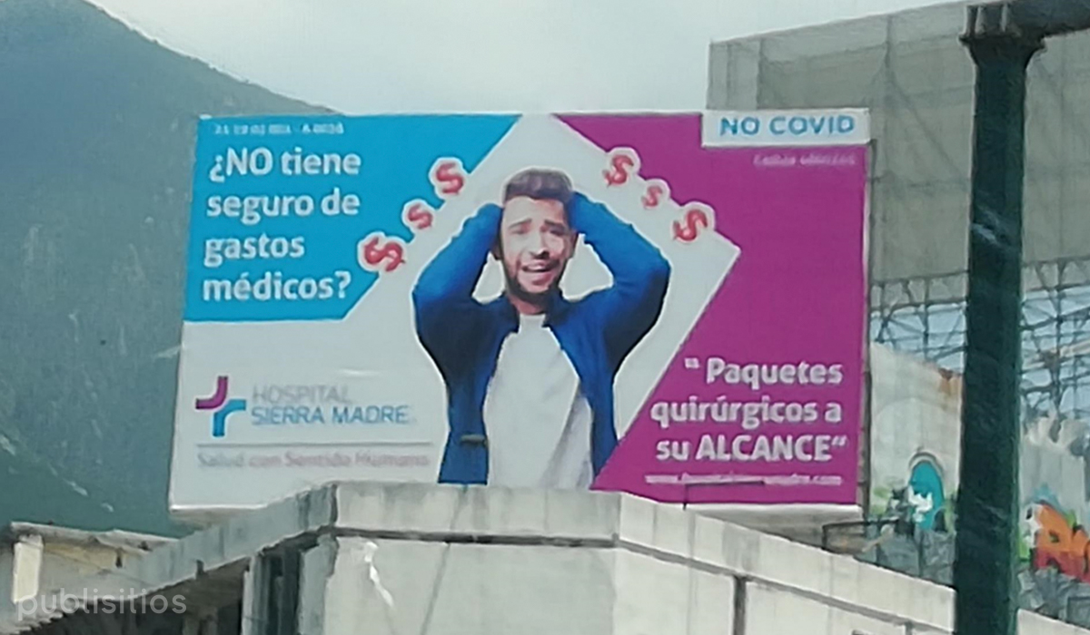 Anuncio Espectacular Hospital Sierra Madre, Paquetes Quirúrgicos